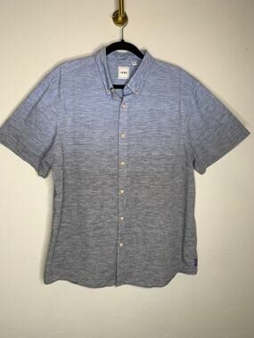 ROWN Ombre Shirt Blue Gray Stripe Cotton Blend Size XL